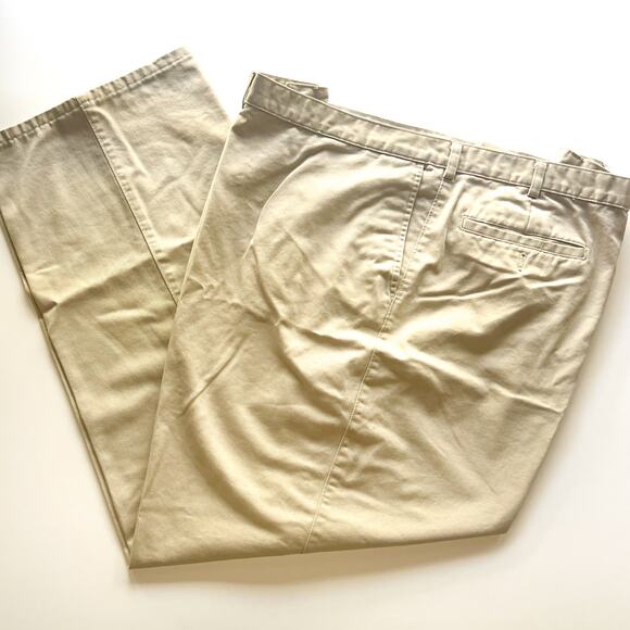 St. John's Bay Loose Fit Premium Mens Khaki Pants Sz 56 100% Cotton Big and Tall - Picture 1 of 7